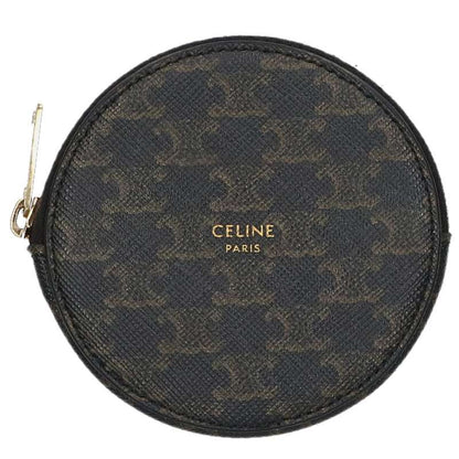 CELINE Triomphe PVC Canvas Round Coin Case Size ONE SIZE
