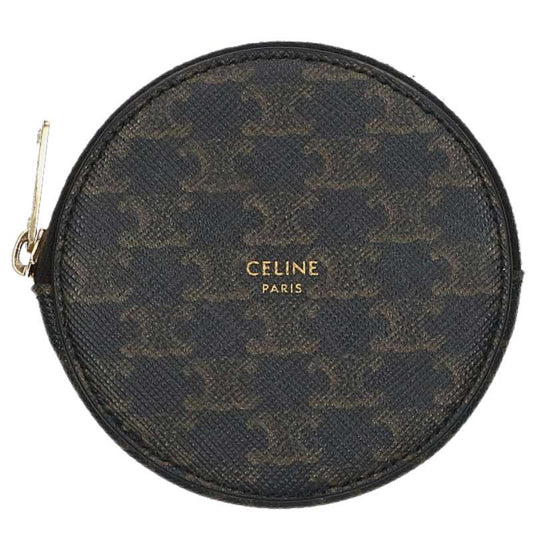 CELINE Triomphe PVC Canvas Round Coin Case Size ONE SIZE