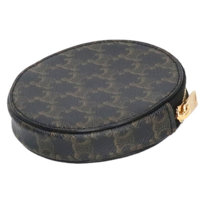 CELINE Triomphe PVC Canvas Round Coin Case Size ONE SIZE