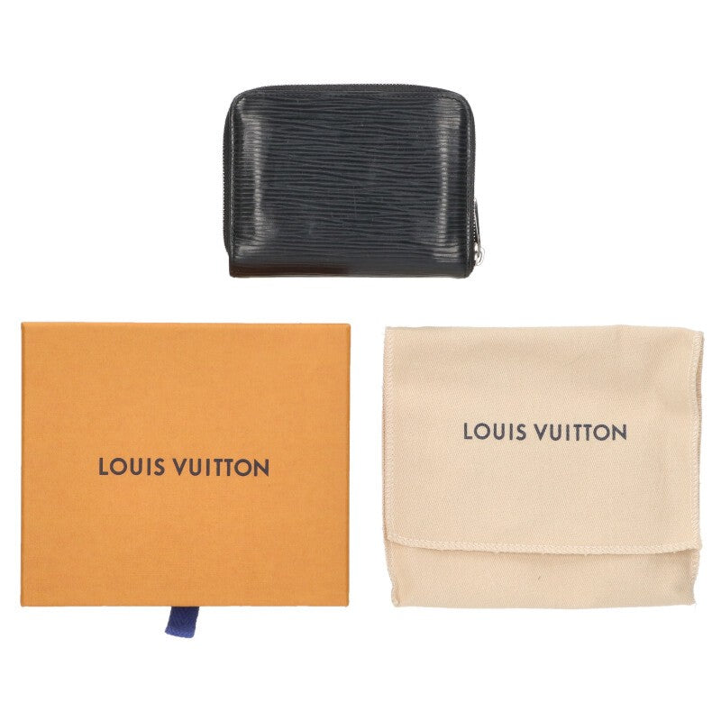 Louis Vuitton Zippy Coin Purse Black x Silver