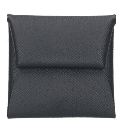 HERMES Bastia Epsom Leather Coin Case Black Size ONE SIZE