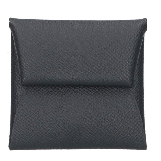 HERMES Bastia Epsom Leather Coin Case Black Size ONE SIZE