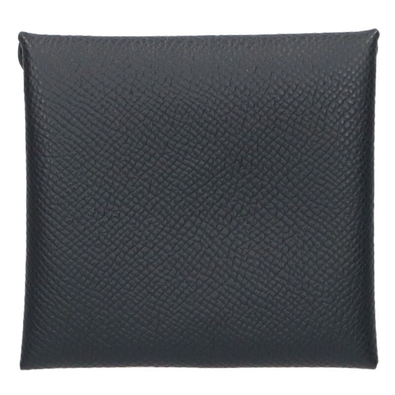 HERMES Bastia Epsom Leather Coin Case Black Size ONE SIZE