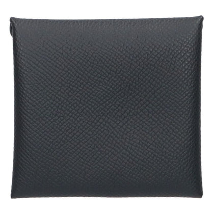 HERMES Bastia Epsom Leather Coin Case Black Size ONE SIZE