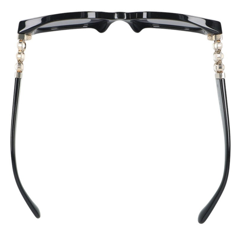 CHANEL Side Faux Pearl Oval Sunglasses Black Size ONE SIZE