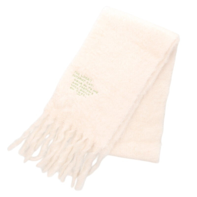 LOEWE Louis Wain Logo Patch Mohair Scarf White Size ONE SIZE