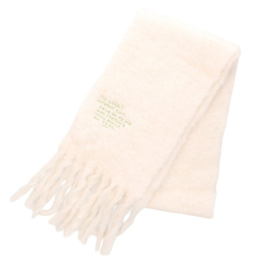 LOEWE Louis Wain Logo Patch Mohair Scarf White Size ONE SIZE