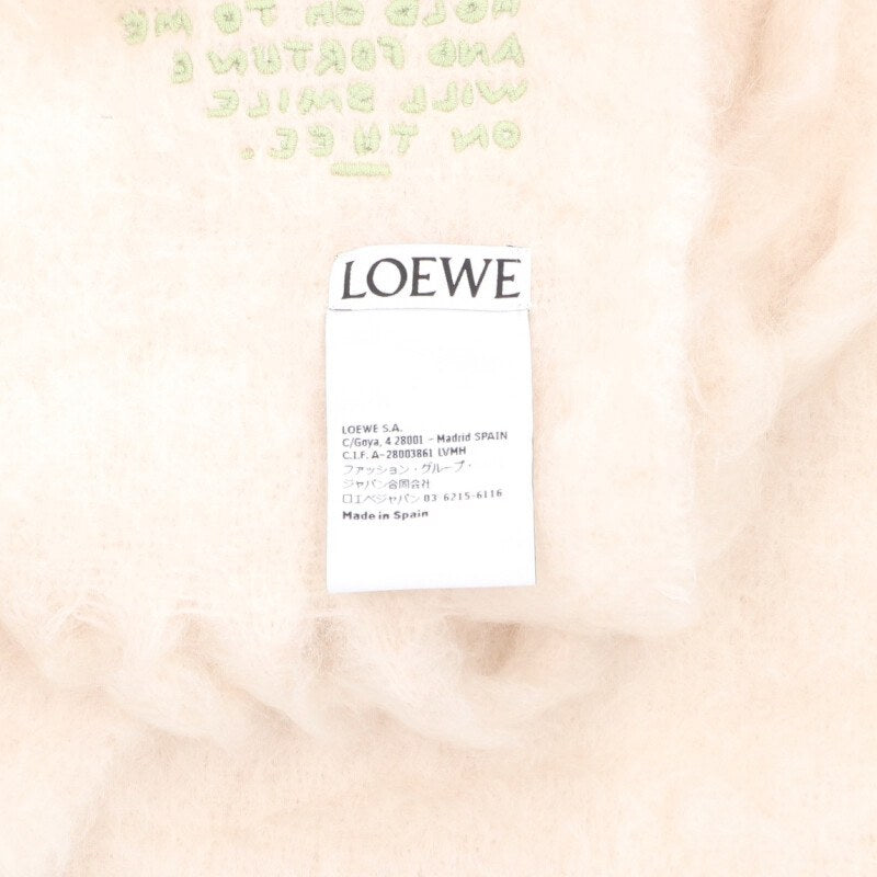 LOEWE Louis Wain Logo Patch Mohair Scarf White Size ONE SIZE