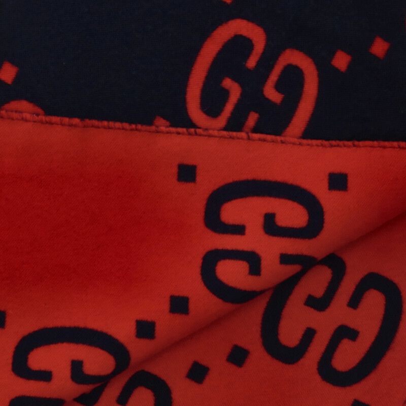 GUCCI GG Jacquard Scarf Navy/Red Size ONE SIZE