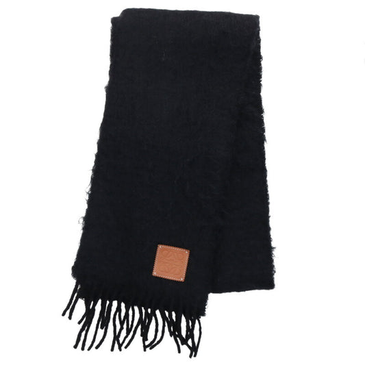 LOEWE Logo Patch Mohair Blend Scarf Black Size ONE SIZE
