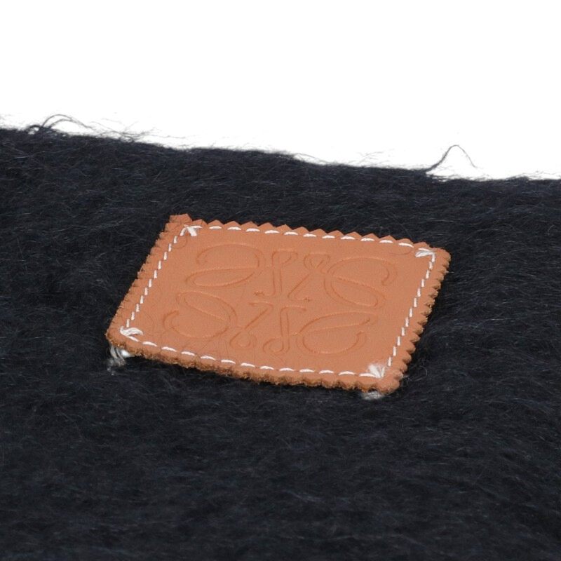 LOEWE Logo Patch Mohair Blend Scarf Black Size ONE SIZE