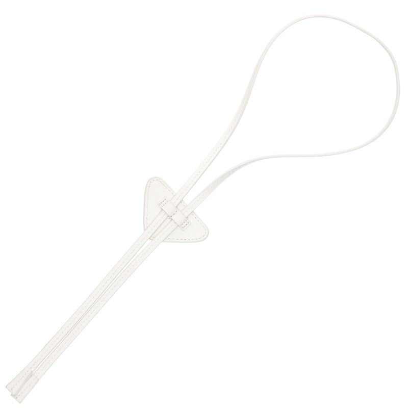 PRADA Triangle Logo Plate Bolo Tie White