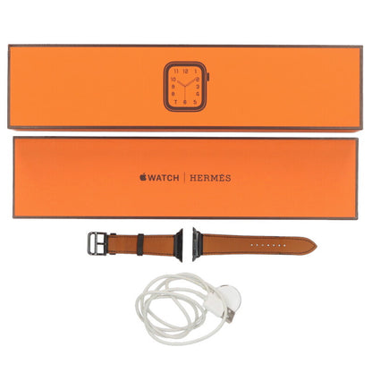 HERMES Apple Watch Series 4 Strap Watch Black Size ONE SIZE