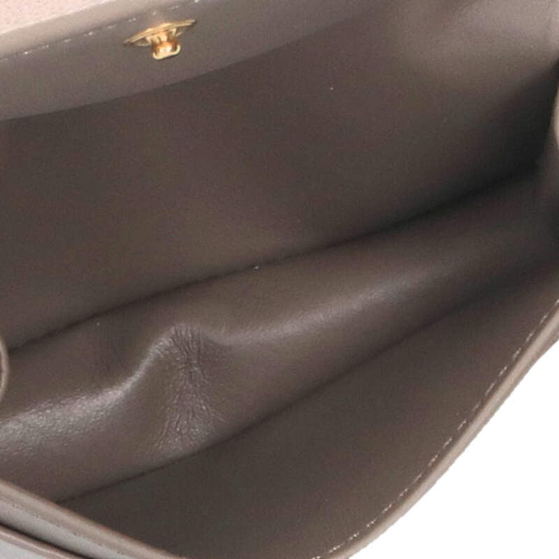 CELINE Grained Calfskin Card Case Beige Size ONE SIZE