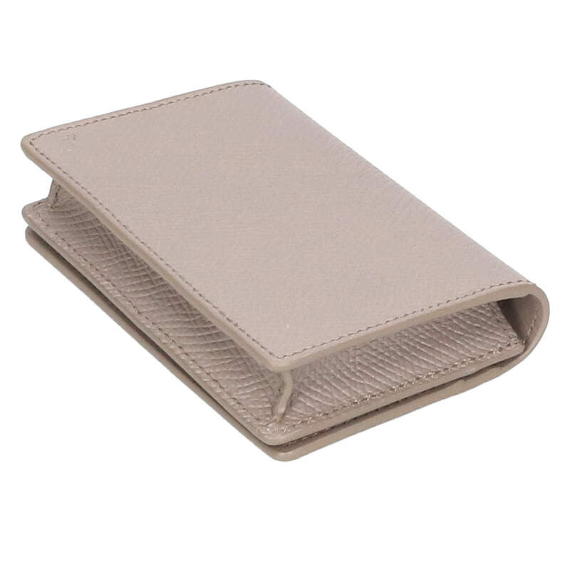 CELINE Grained Calfskin Card Case Beige Size ONE SIZE