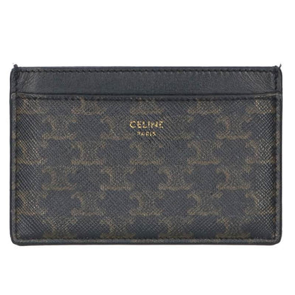 CELINE Triomphe Canvas Leather Card Case Size ONE SIZE