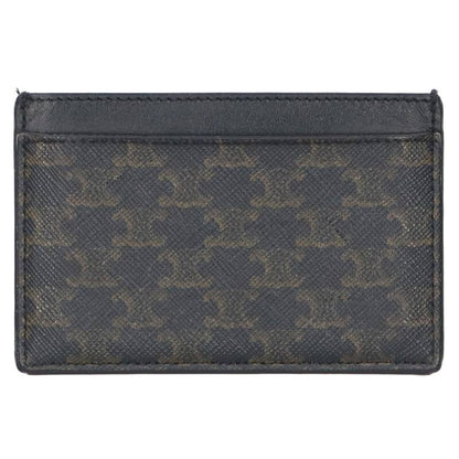 CELINE Triomphe Canvas Leather Card Case Size ONE SIZE