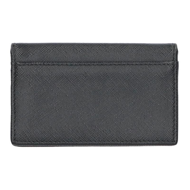 PRADA Triangle Logo Saffiano Card Case Black Size ONE SIZE