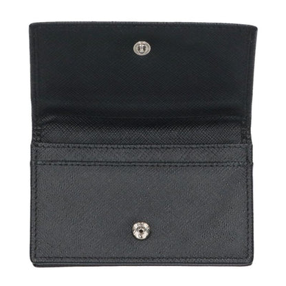 PRADA Triangle Logo Saffiano Card Case Black Size ONE SIZE