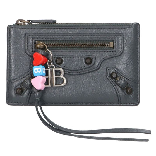 Balenciaga Citywear Arena Lambskin Coin Card Holder Gray x Gold
