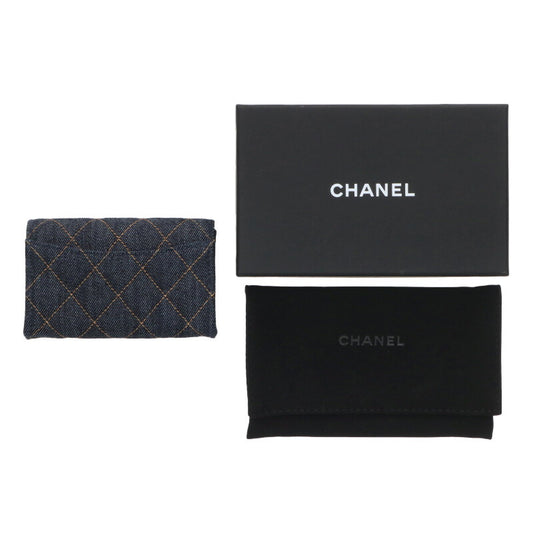 CHANEL 26SS Classic Flat Denim Card Case Blue Size ONE SIZE