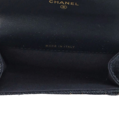 CHANEL 26SS Classic Flat Denim Card Case Blue Size ONE SIZE