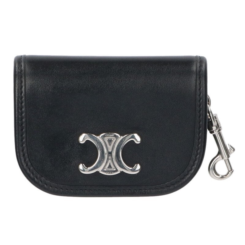 CELINE Nano Triomphe Calfskin Keyring Card Size ONE SIZE