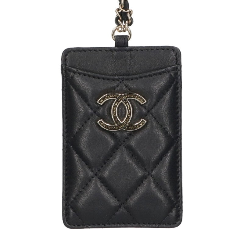 CHANEL Coco Mark Lambskin Chain Card Case Size ONE SIZE