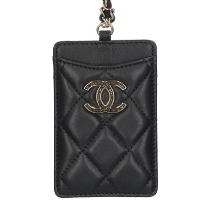 CHANEL Coco Mark Lambskin Chain Card Case Size ONE SIZE