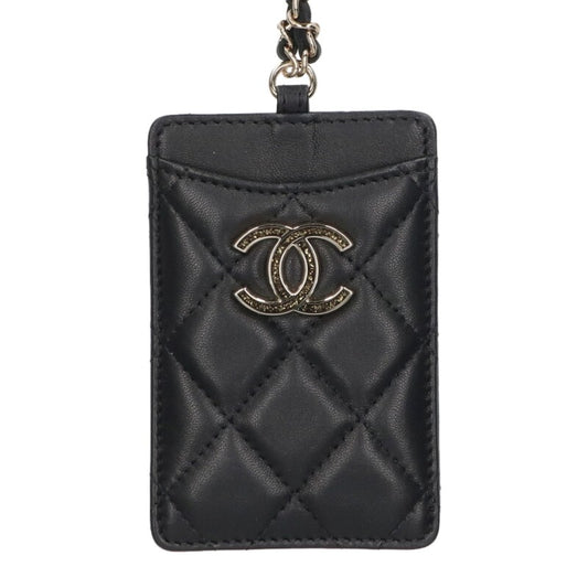 CHANEL Coco Mark Lambskin Chain Card Case Size ONE SIZE