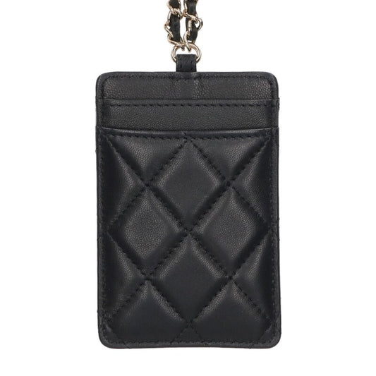 CHANEL Coco Mark Lambskin Chain Card Case Size ONE SIZE