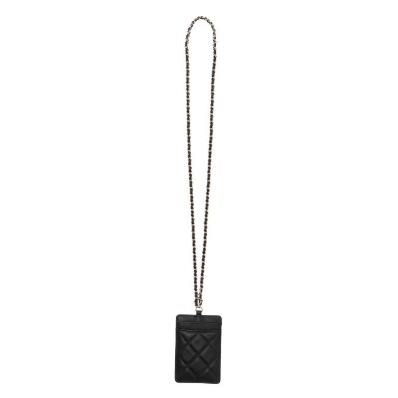CHANEL Coco Mark Lambskin Chain Card Case Size ONE SIZE