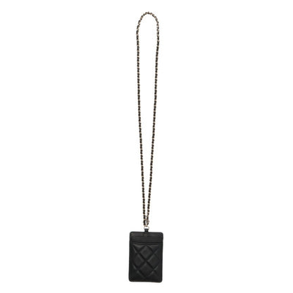 CHANEL Coco Mark Lambskin Chain Card Case Size ONE SIZE
