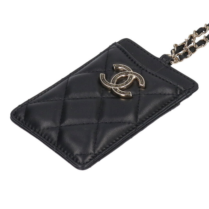 CHANEL Coco Mark Lambskin Chain Card Case Size ONE SIZE
