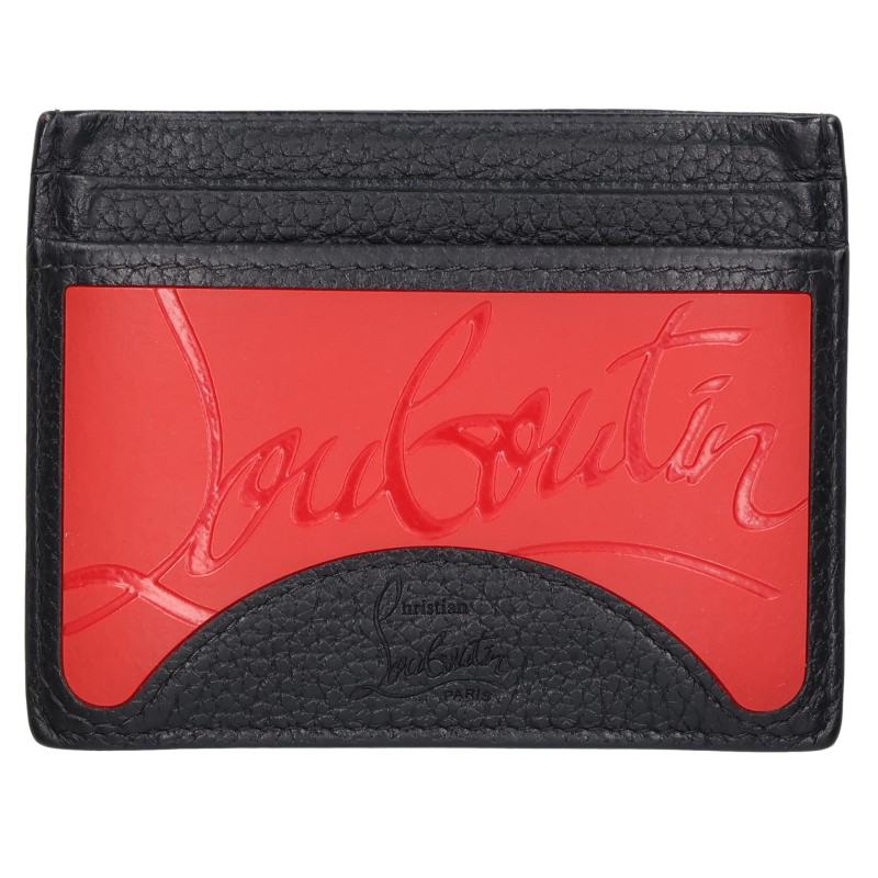 Christian Louboutin Leather Card Case Black Size ONE SIZE