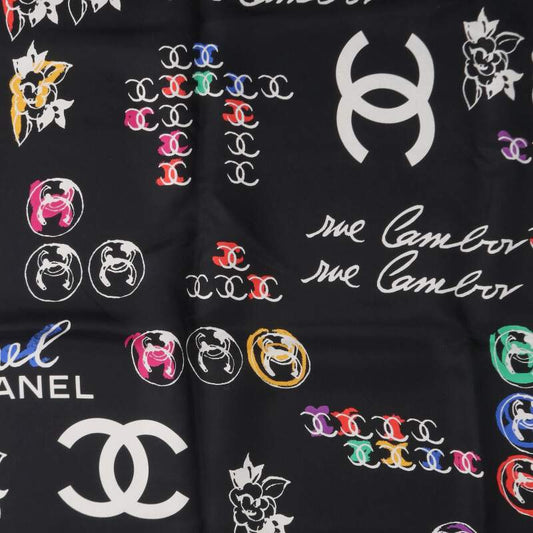 CHANEL Coco Mark All-Over Pattern Silk Scarf Size ONE SIZE