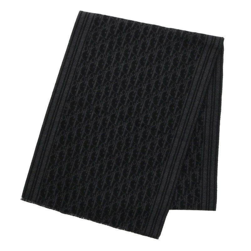 Dior HOMME Oblique Pattern Cashmere Scarf Gray Size ONE SIZE