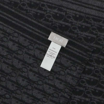 Dior HOMME Oblique Pattern Cashmere Scarf Gray Size ONE SIZE