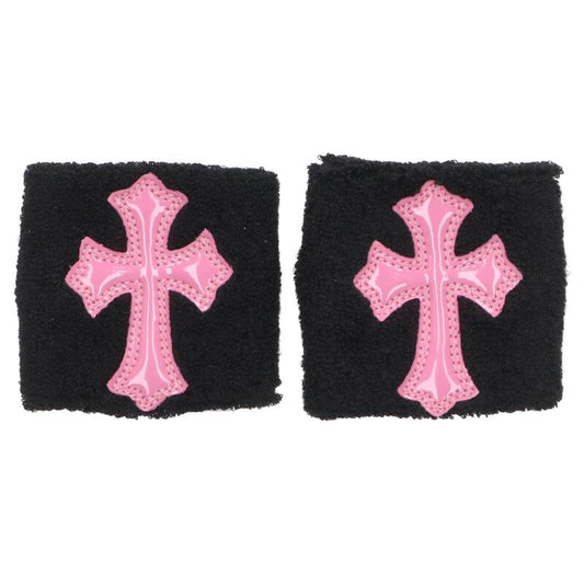 Chrome Hearts Cross Patent Patch Wristband Black x Pink