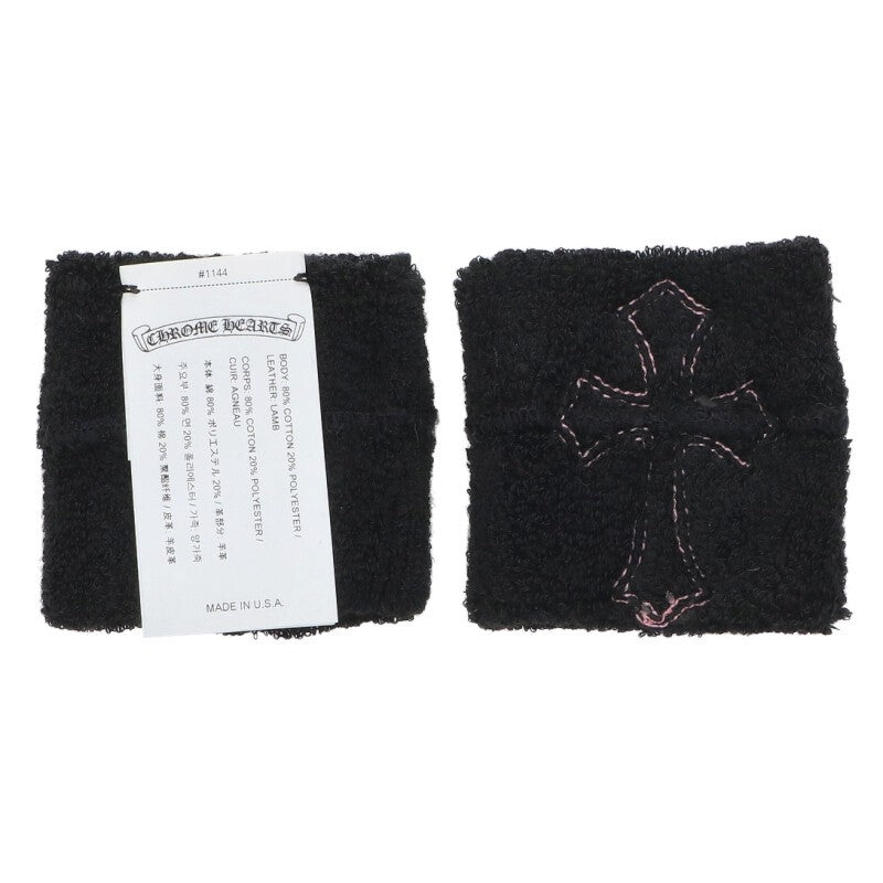 Chrome Hearts Cross Patent Patch Wristband Black x Pink