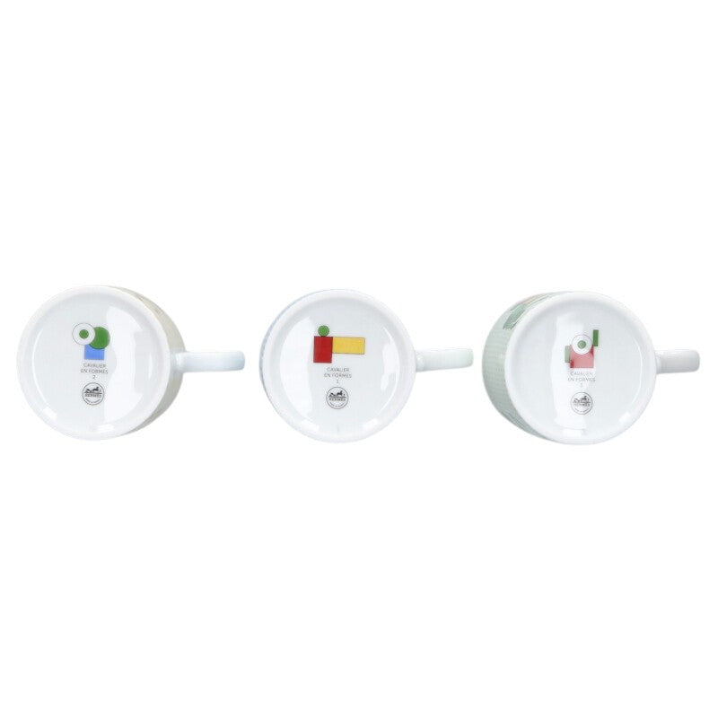 HERMES CAVALIER EN FORMES Horse Design Mug Set Multi