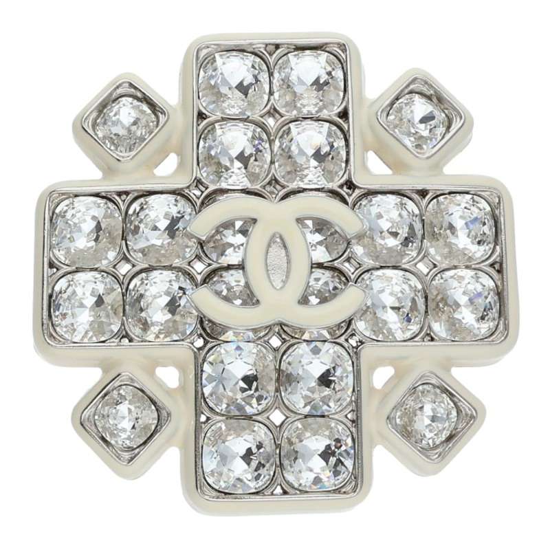 CHANEL Coco Mark Rhinestone Brooch Multi