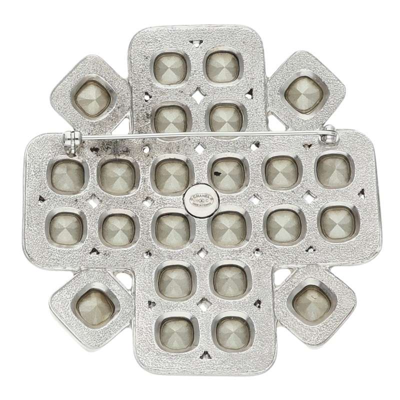 CHANEL Coco Mark Rhinestone Brooch Multi