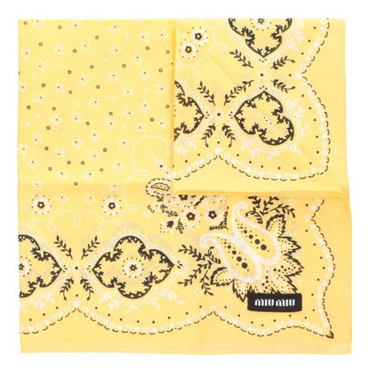miumiu Paisley Logo Cotton Scarf ONE SIZE Size ONE SIZE