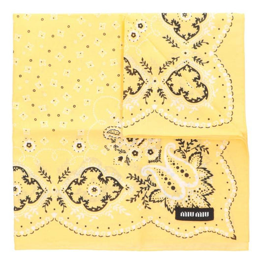 miumiu Paisley Logo Cotton Scarf ONE SIZE Size ONE SIZE