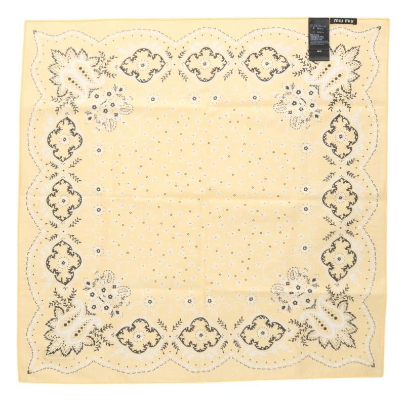 miumiu Paisley Logo Cotton Scarf ONE SIZE Size ONE SIZE