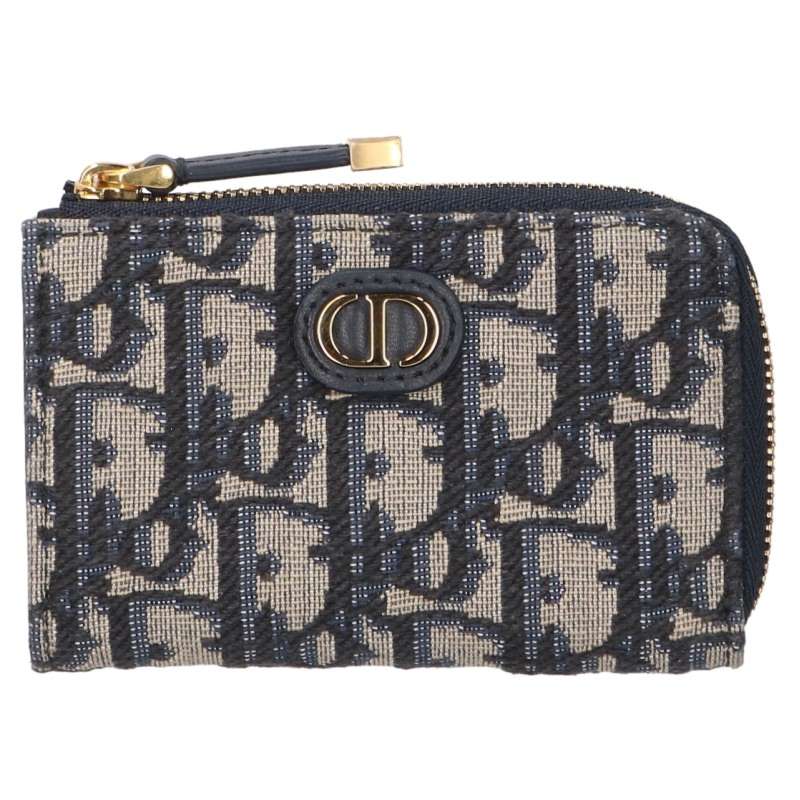 Christian Dior 30 Montaigne Oblique Jacquard Key Case Gray