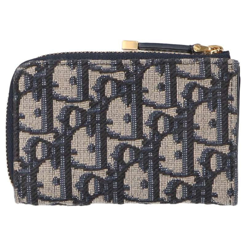 Christian Dior 30 Montaigne Oblique Jacquard Key Case Gray