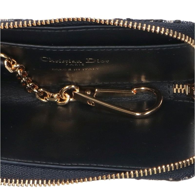 Christian Dior 30 Montaigne Oblique Jacquard Key Case Gray