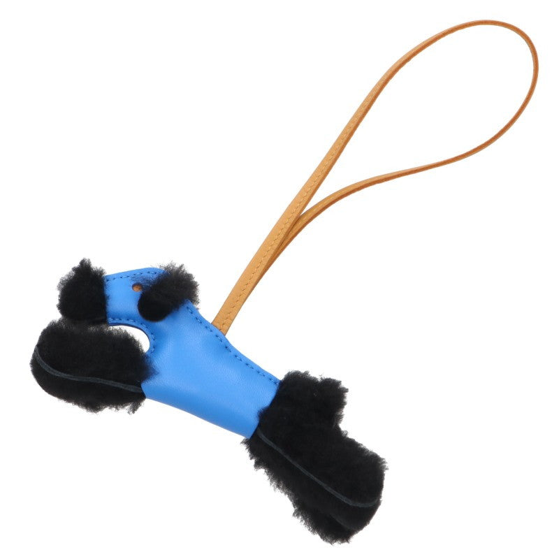 HERMES Agneau Milo Merino Charm Blue/Black
